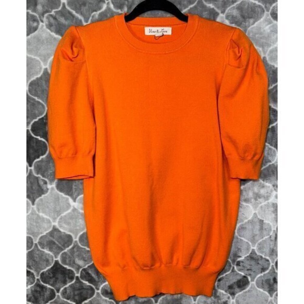Vine & Love Orange Puff Sleeve Top